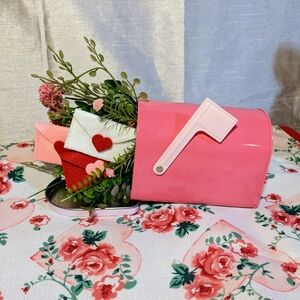 Pink Heart Mailbox with Floral Accents
